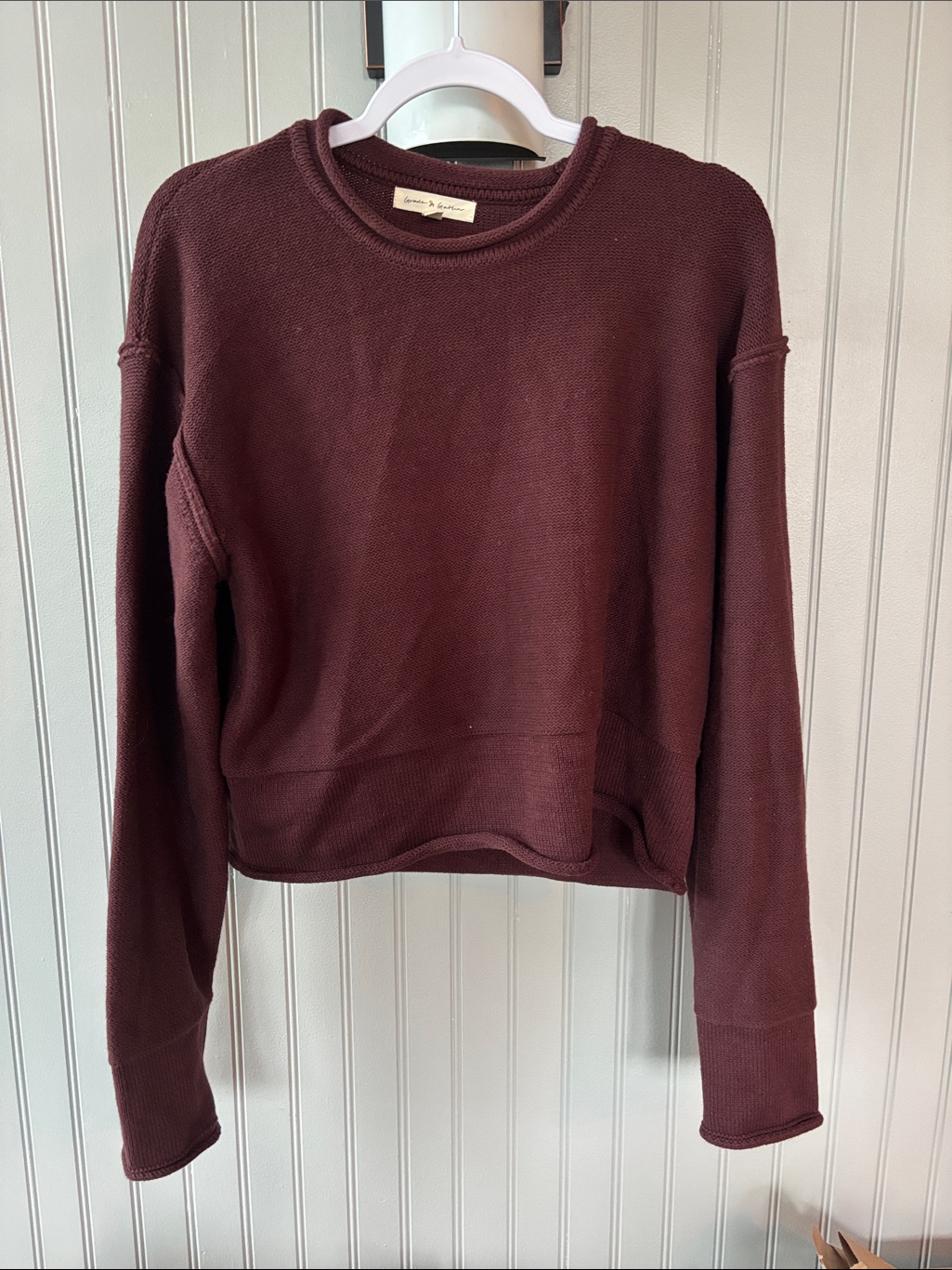 Grade & Gather Maroon Long-Sleeve Crewneck Sweatshirt